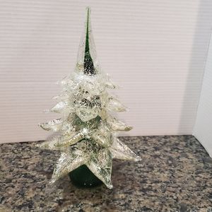 RARE Vintage Formia Murano Glass Christmas Tree Sculpture .